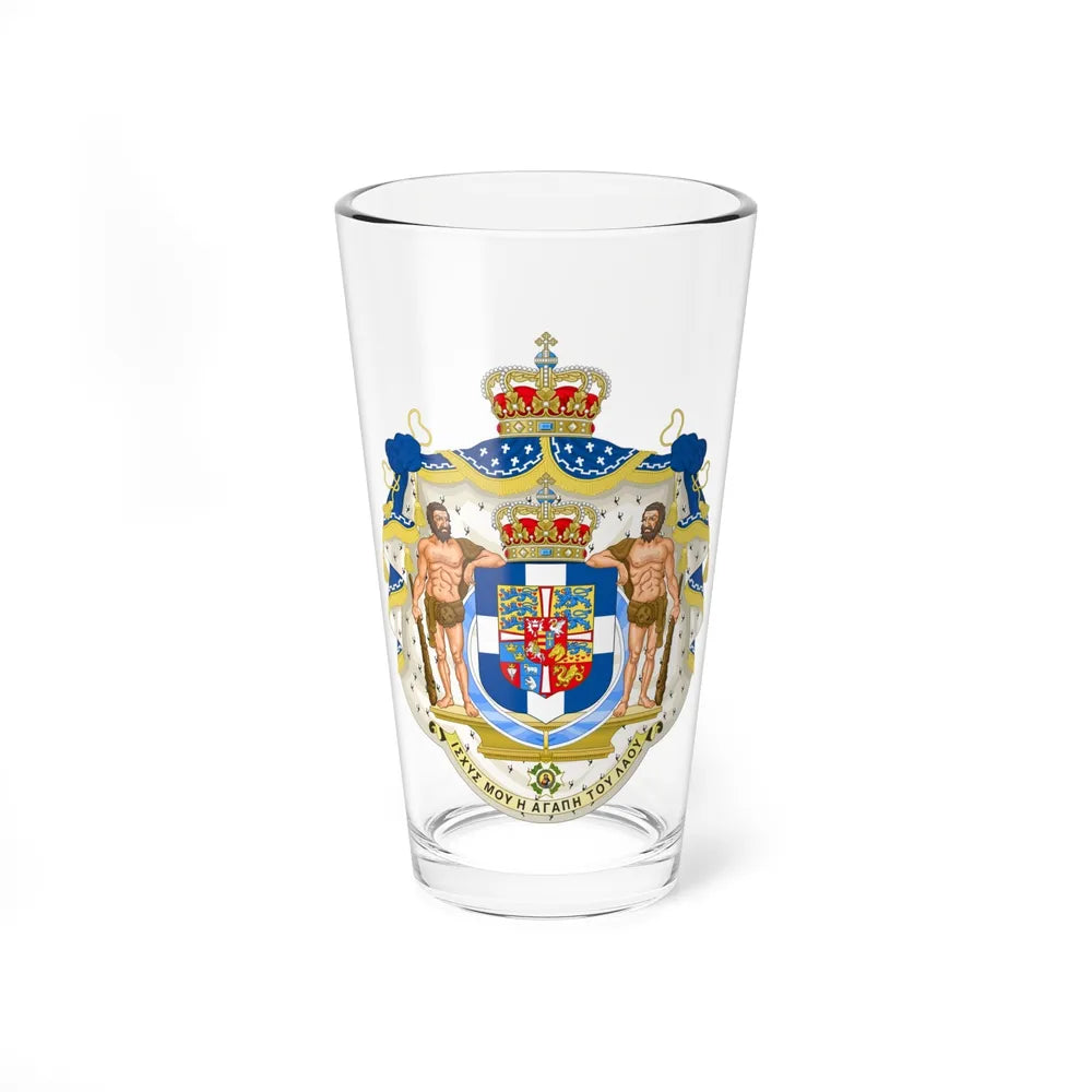 Royal Coat of Arms of Greece - Pint Glass 16oz-16oz-Go Mug Yourself