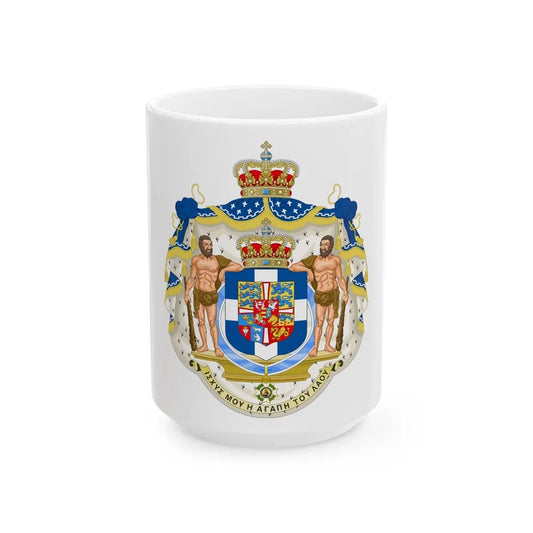 Royal Coat of Arms of Greece - White Coffee Mug-15oz-Go Mug Yourself