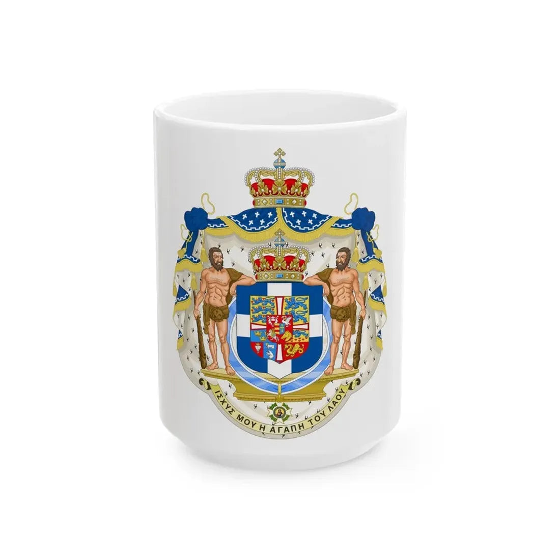 Royal Coat of Arms of Greece - White Coffee Mug 15oz - Go Mug Yourself