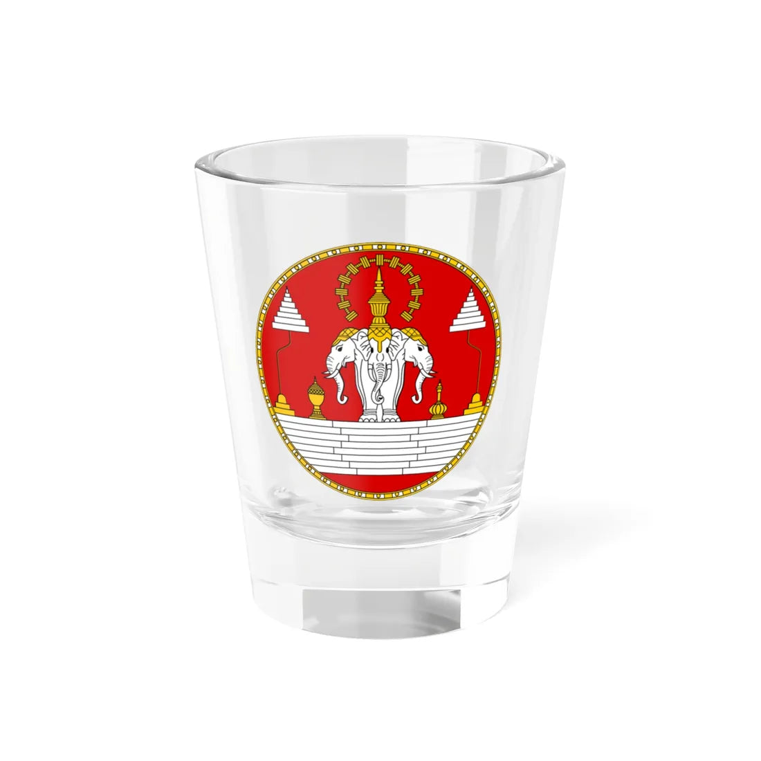 Royal Coat of Arms of Laos (Laos) (Coat of Arms) Shot Glass 1.5oz 1.5oz - Go Mug Yourself