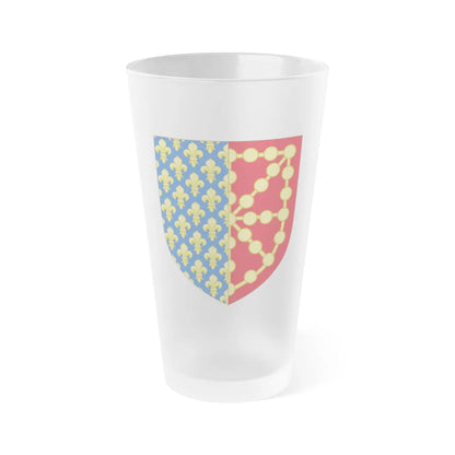 Royal Coat of Arms of Navarre (1285-1328) - Frosted Pint Glass 16oz-Go Mug Yourself