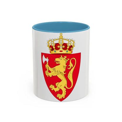 Royal coat of arms of Norway - Accent Coffee Mug 11oz Light Blue - Go Mug Yourself
