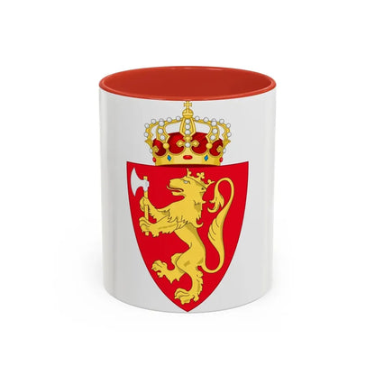 Royal coat of arms of Norway - Accent Coffee Mug 11oz Red - Go Mug Yourself
