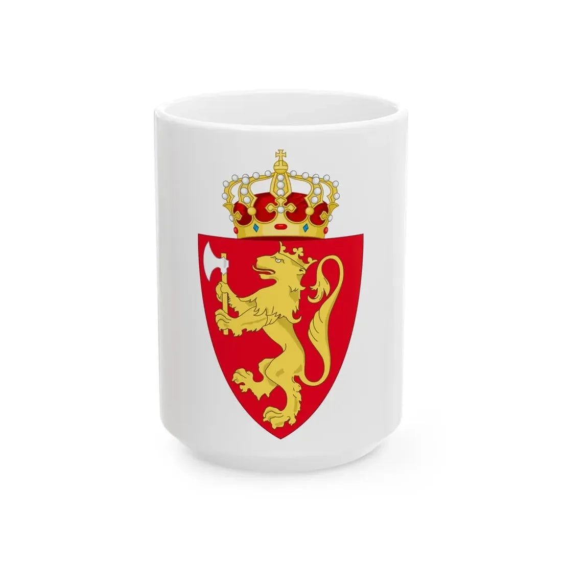 Royal coat of arms of Norway - White Coffee Mug 15oz - Go Mug Yourself