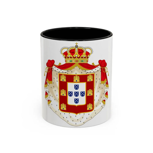 Royal Coat of Arms of Portugal with Mantle - Accent Coffee Mug 11oz Black - Go Mug Yourself