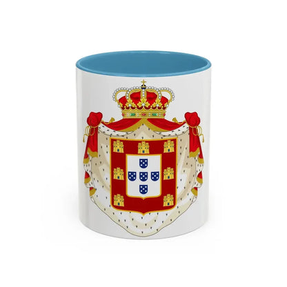 Royal Coat of Arms of Portugal with Mantle - Accent Coffee Mug 11oz Light Blue - Go Mug Yourself