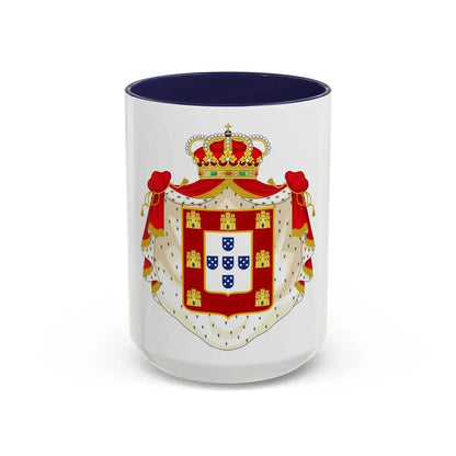 Royal Coat of Arms of Portugal with Mantle - Accent Coffee Mug 15oz Navy - Go Mug Yourself