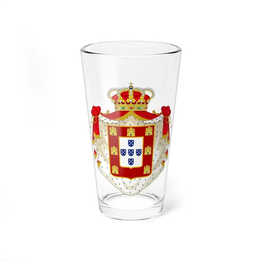 Royal Coat of Arms of Portugal with Mantle - Pint Glass 16oz 16oz - Go Mug Yourself