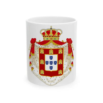 Royal Coat of Arms of Portugal with Mantle - White Coffee Mug 11oz - Go Mug Yourself