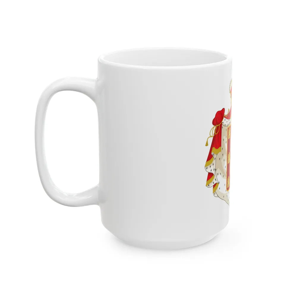 Royal Coat of Arms of Portugal with Mantle - White Coffee Mug-Go Mug Yourself