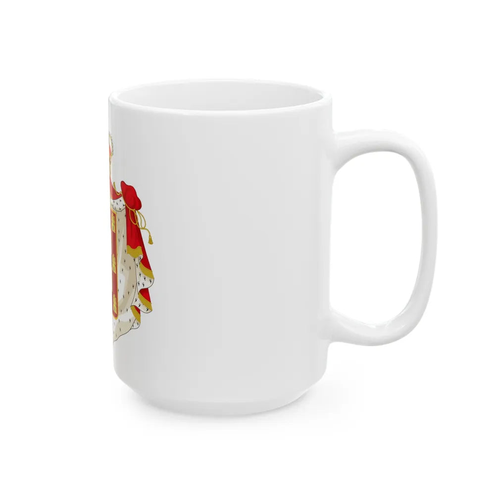 Royal Coat of Arms of Portugal with Mantle - White Coffee Mug-Go Mug Yourself