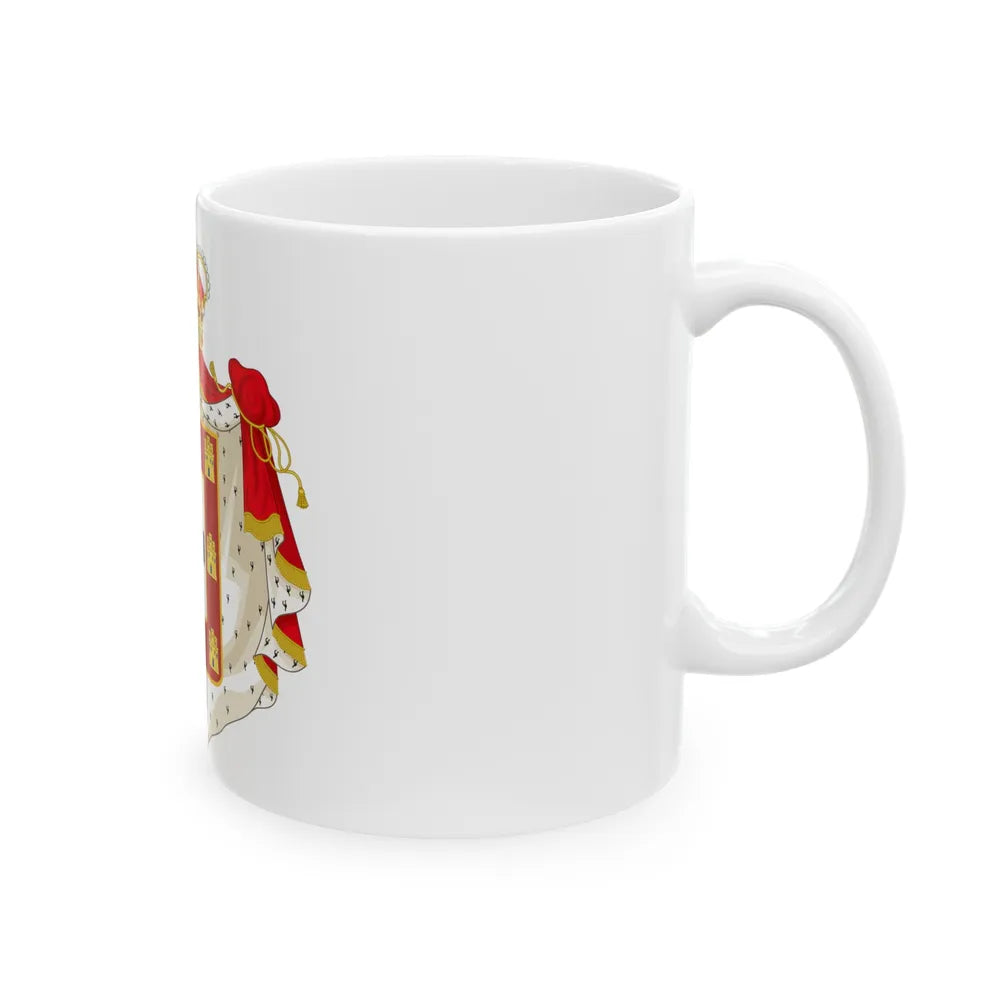 Royal Coat of Arms of Portugal with Mantle - White Coffee Mug-Go Mug Yourself