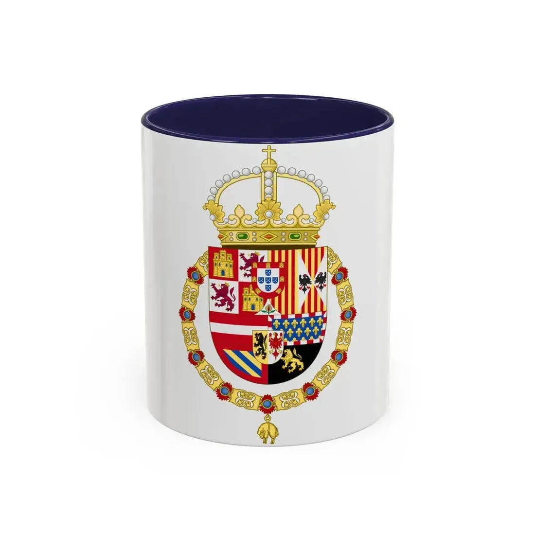 Royal Coat of Arms of Spain (1580-1668) - Accent Coffee Mug 11oz Navy - Go Mug Yourself