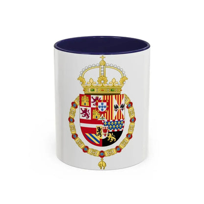 Royal Coat of Arms of Spain (1580-1668) - Accent Coffee Mug 11oz Navy - Go Mug Yourself