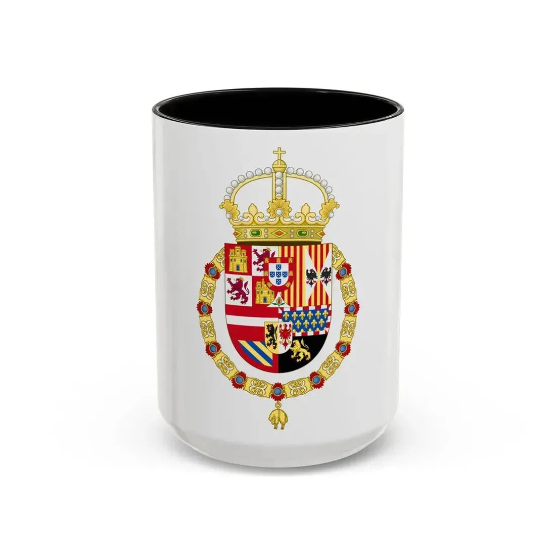 Royal Coat of Arms of Spain (1580-1668) - Accent Coffee Mug 15oz Black - Go Mug Yourself
