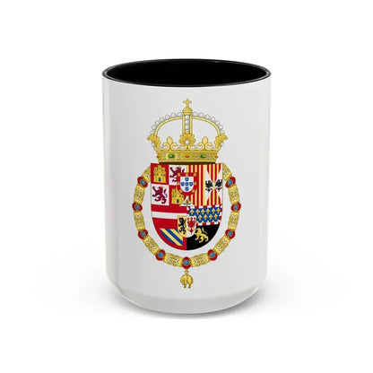 Royal Coat of Arms of Spain (1580-1668) - Accent Coffee Mug 15oz Black - Go Mug Yourself