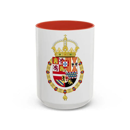 Royal Coat of Arms of Spain (1580-1668) - Accent Coffee Mug 15oz Red - Go Mug Yourself