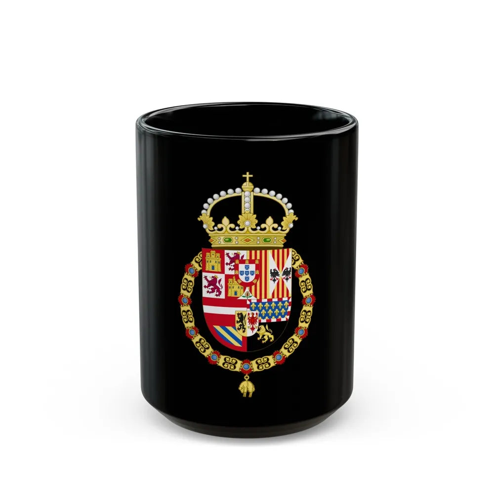 Royal Coat of Arms of Spain (1580-1668) - Black Coffee Mug-15oz-Go Mug Yourself