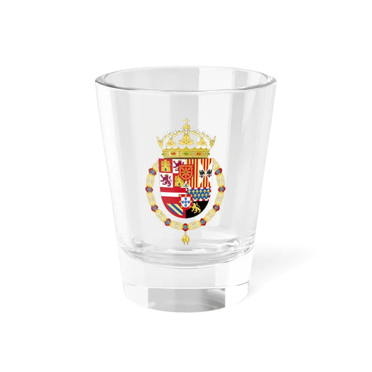 Royal Coat of Arms of Spain 1580-1668 - Navarre Variant (Portugal) (Coat of Arms) Shot Glass 1.5oz 1.5oz - Go Mug Yourself
