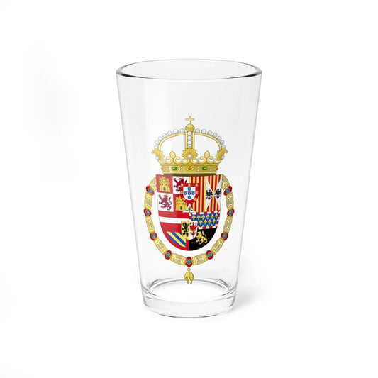 Royal Coat of Arms of Spain 1580-1668 (Spain) (Coat of Arms) Pint Glass 16oz 16oz - Go Mug Yourself