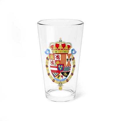 Royal Coat of Arms of Spain 1700-1761-Common Version (Spain) (Coat of Arms) Pint Glass 16oz 16oz - Go Mug Yourself