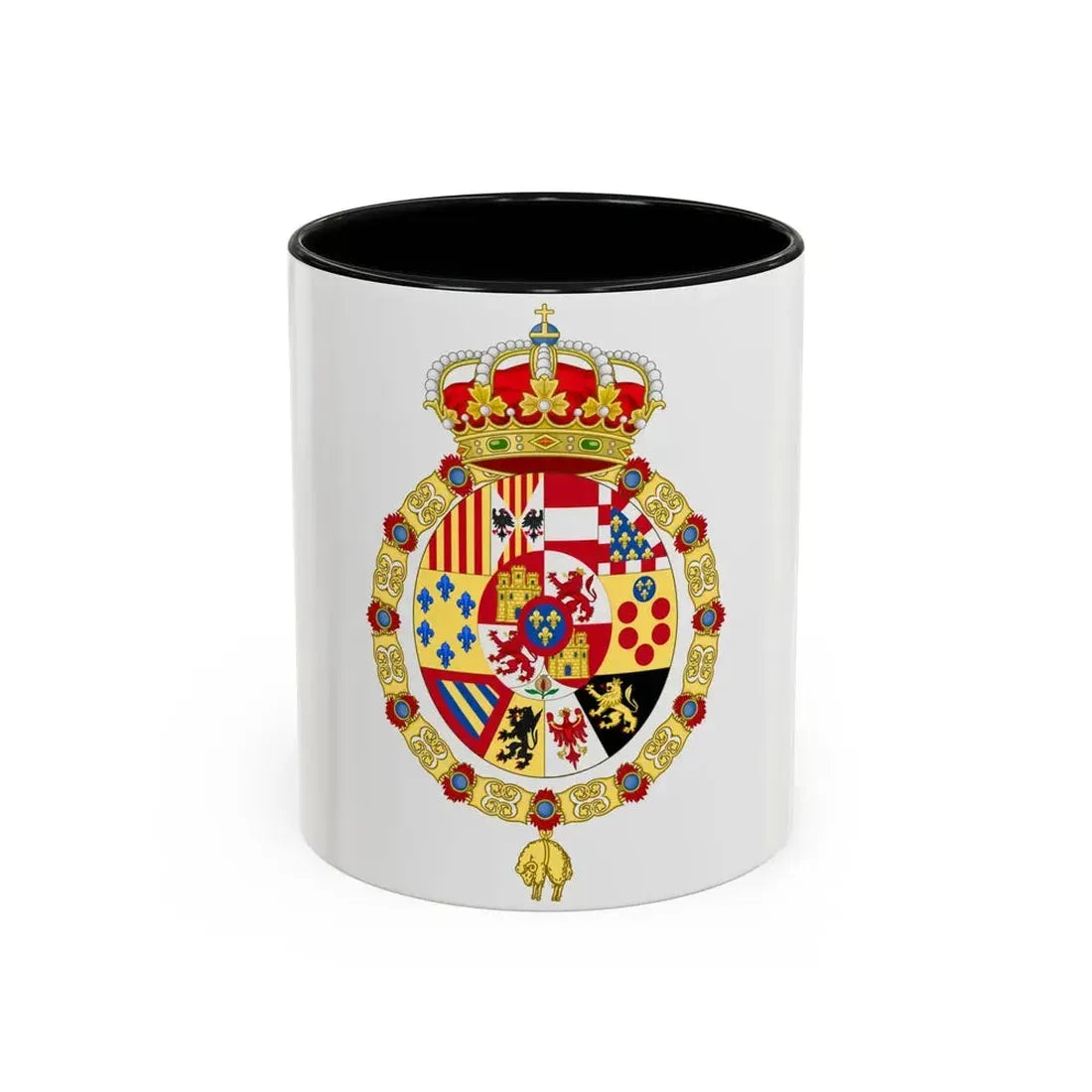 Royal Coat of Arms of Spain (1761-1868 and 1874-1931) - Accent Coffee Mug 11oz Black - Go Mug Yourself