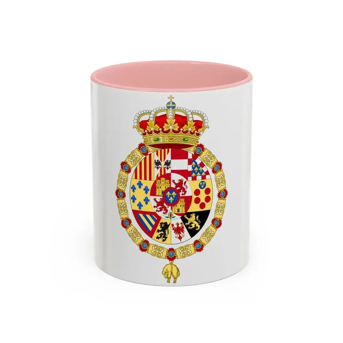 Royal Coat of Arms of Spain (1761-1868 and 1874-1931) - Accent Coffee Mug 11oz Pink - Go Mug Yourself