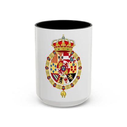 Royal Coat of Arms of Spain (1761-1868 and 1874-1931) - Accent Coffee Mug 15oz Black - Go Mug Yourself