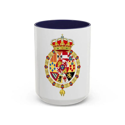 Royal Coat of Arms of Spain (1761-1868 and 1874-1931) - Accent Coffee Mug 15oz Navy - Go Mug Yourself