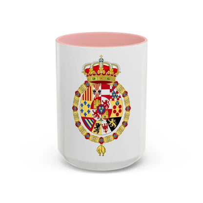 Royal Coat of Arms of Spain (1761-1868 and 1874-1931) - Accent Coffee Mug 15oz Pink - Go Mug Yourself
