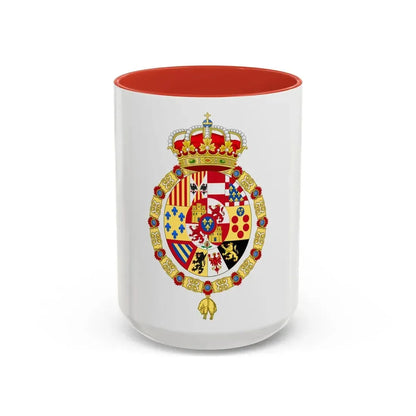 Royal Coat of Arms of Spain (1761-1868 and 1874-1931) - Accent Coffee Mug 15oz Red - Go Mug Yourself