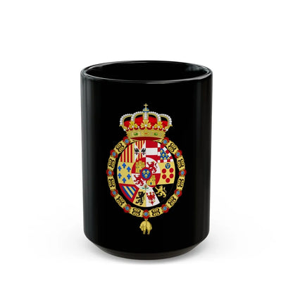 Royal Coat of Arms of Spain (1761-1868 and 1874-1931) - Black Coffee Mug-15oz-Go Mug Yourself