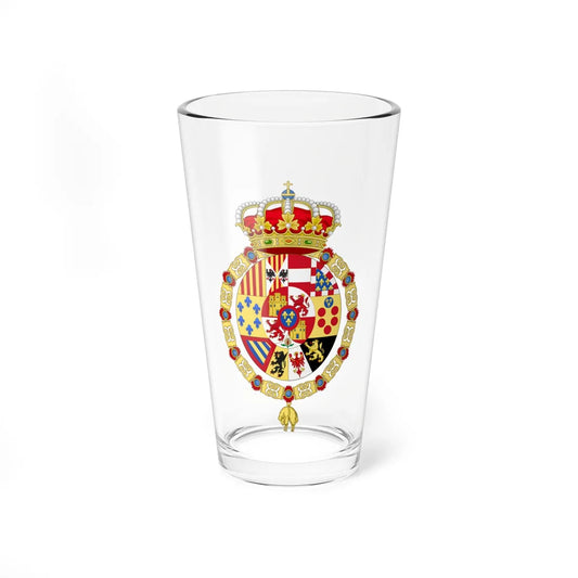 Royal Coat of Arms of Spain 1761-1868 and 1874-1931 Golden Fleece Variant (Costa Rica) (Coat of Arms) Pint Glass 16oz 16oz - Go Mug Yourself