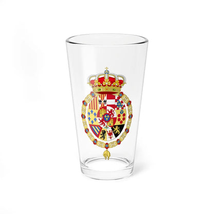 Royal Coat of Arms of Spain 1761-1868 and 1874-1931 Golden Fleece Variant (Spain) (Coat of Arms) Pint Glass 16oz 16oz - Go Mug Yourself