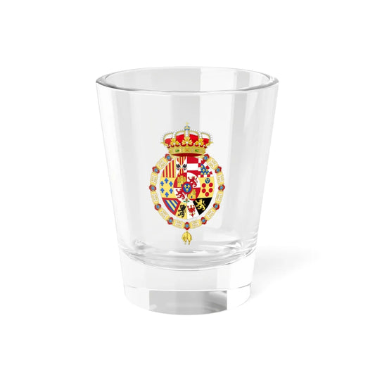 Royal Coat of Arms of Spain 1761-1868 and 1874-1931 Golden Fleece Variant (Spain) (Coat of Arms) Shot Glass 1.5oz 1.5oz - Go Mug Yourself