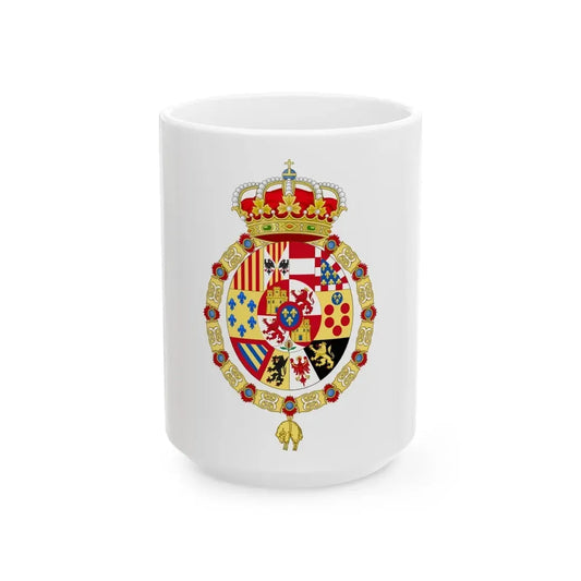 Royal Coat of Arms of Spain (1761-1868 and 1874-1931) - White Coffee Mug 15oz - Go Mug Yourself