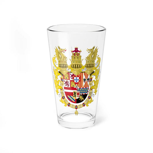 Royal Coat of Arms of Spain with Germanic Ornaments 1580-1621 (Spain) (Coat of Arms) Pint Glass 16oz 16oz - Go Mug Yourself