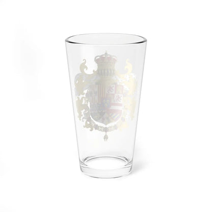 Royal Coat of Arms of Spain with Germanic Ornaments 1700-1761 (Spain) (Coat of Arms) Pint Glass 16oz - Go Mug Yourself