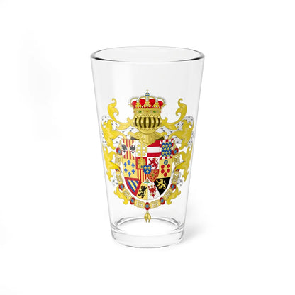 Royal Coat of Arms of Spain with Germanic Ornaments 1931 (Spain) (Coat of Arms) Pint Glass 16oz 16oz - Go Mug Yourself