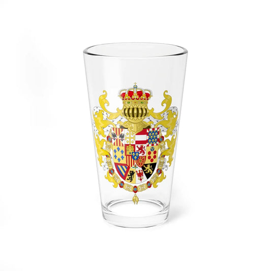 Royal Coat of Arms of Spain with Germanic Ornaments 1931 (Spain) (Coat of Arms) Pint Glass 16oz 16oz - Go Mug Yourself