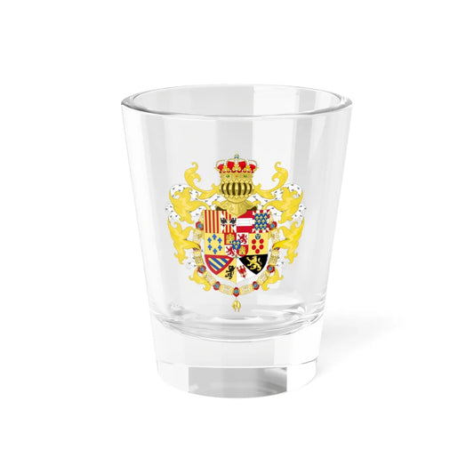 Royal Coat of Arms of Spain with Germanic Ornaments c.1883-1931 (Spain) (Coat of Arms) Shot Glass 1.5oz 1.5oz - Go Mug Yourself