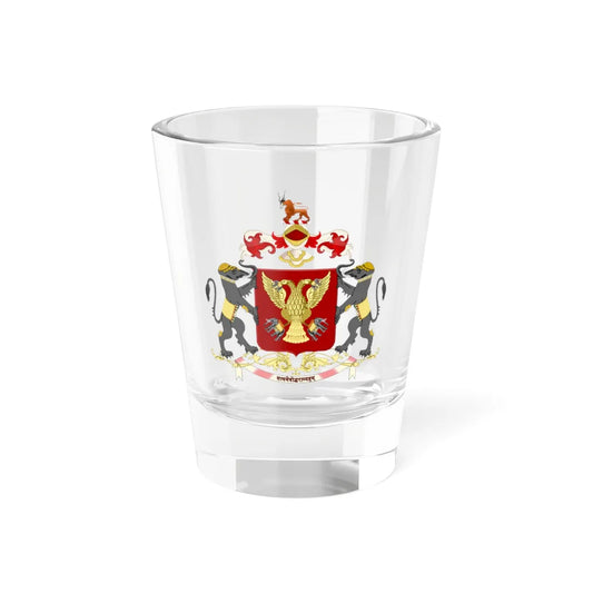 Royal coat of arms of the Kingdom of Mysore (India) (Coat of Arms) Shot Glass 1.5oz 1.5oz - Go Mug Yourself