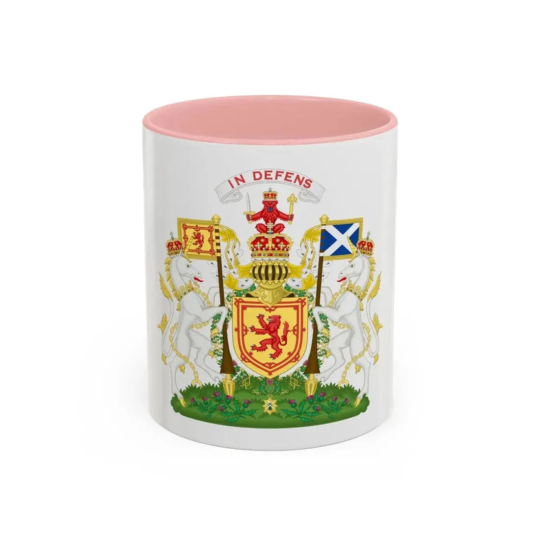 Royal Coat of Arms of the Kingdom of Scotland 2 - Accent Coffee Mug 11oz Pink - Go Mug Yourself
