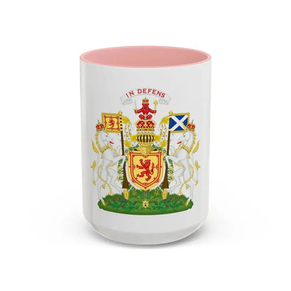 Royal Coat of Arms of the Kingdom of Scotland 2 - Accent Coffee Mug 15oz Pink - Go Mug Yourself