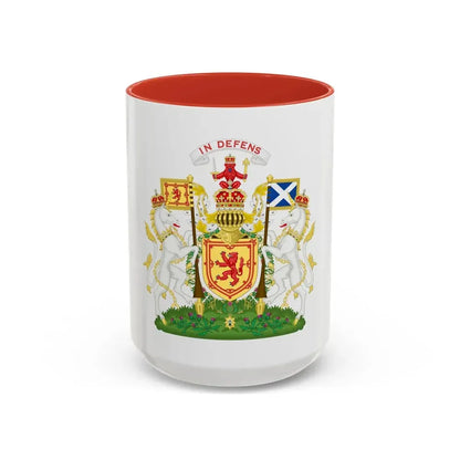 Royal Coat of Arms of the Kingdom of Scotland 2 - Accent Coffee Mug 15oz Red - Go Mug Yourself