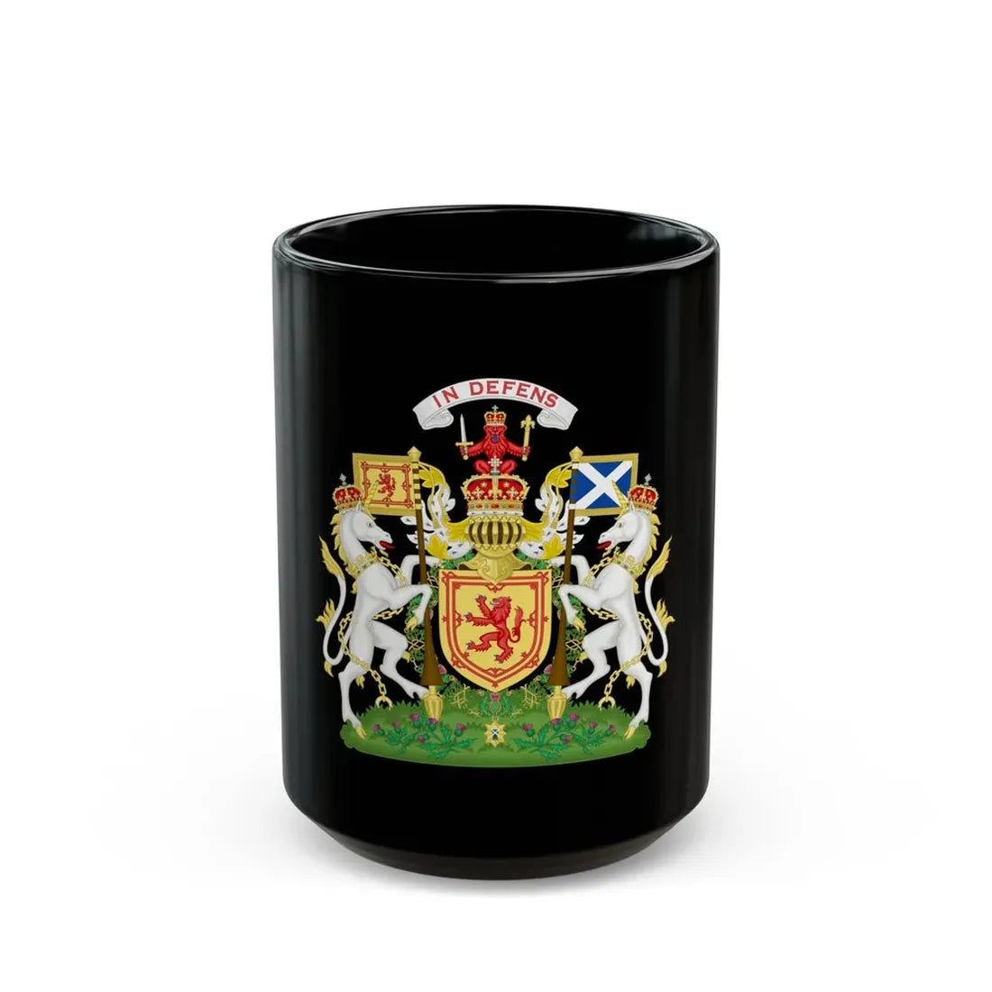 Royal Coat of Arms of the Kingdom of Scotland 2 - Black Coffee Mug 15oz - Go Mug Yourself