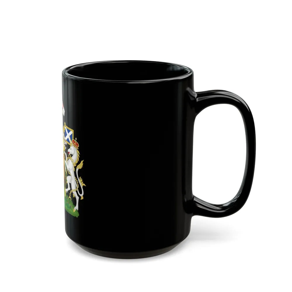 Royal Coat of Arms of the Kingdom of Scotland 2 - Black Coffee Mug-Go Mug Yourself