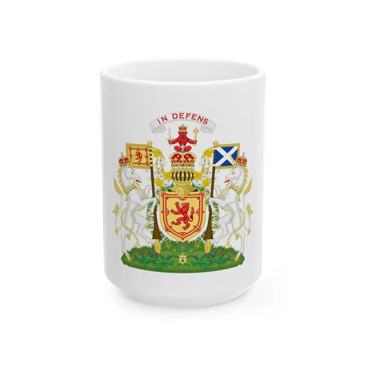 Royal Coat of Arms of the Kingdom of Scotland 2 - White Coffee Mug 15oz - Go Mug Yourself