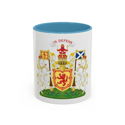 Royal Coat of Arms of the Kingdom of Scotland - Accent Coffee Mug 11oz Light Blue - Go Mug Yourself