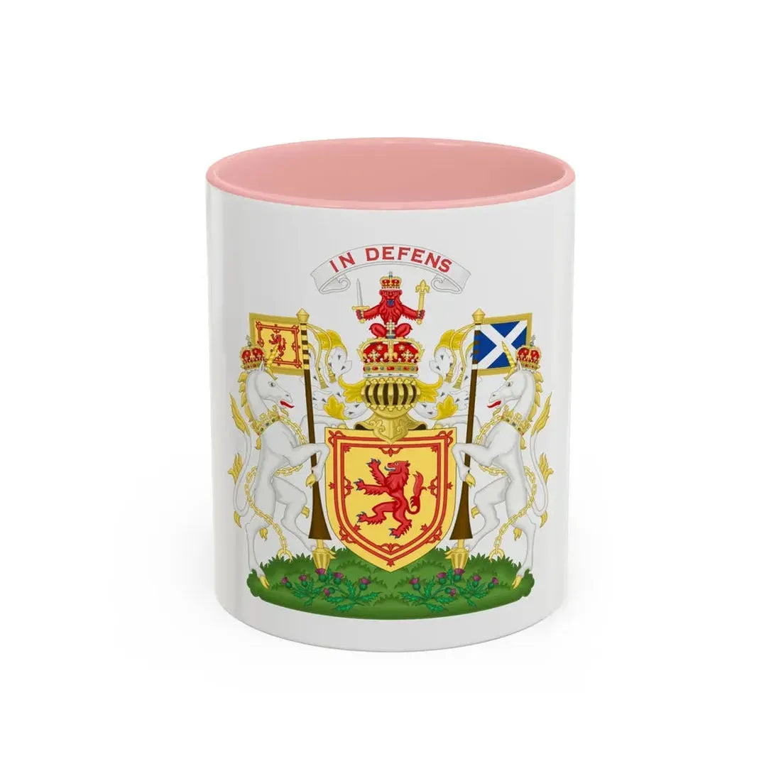 Royal Coat of Arms of the Kingdom of Scotland - Accent Coffee Mug 11oz Pink - Go Mug Yourself